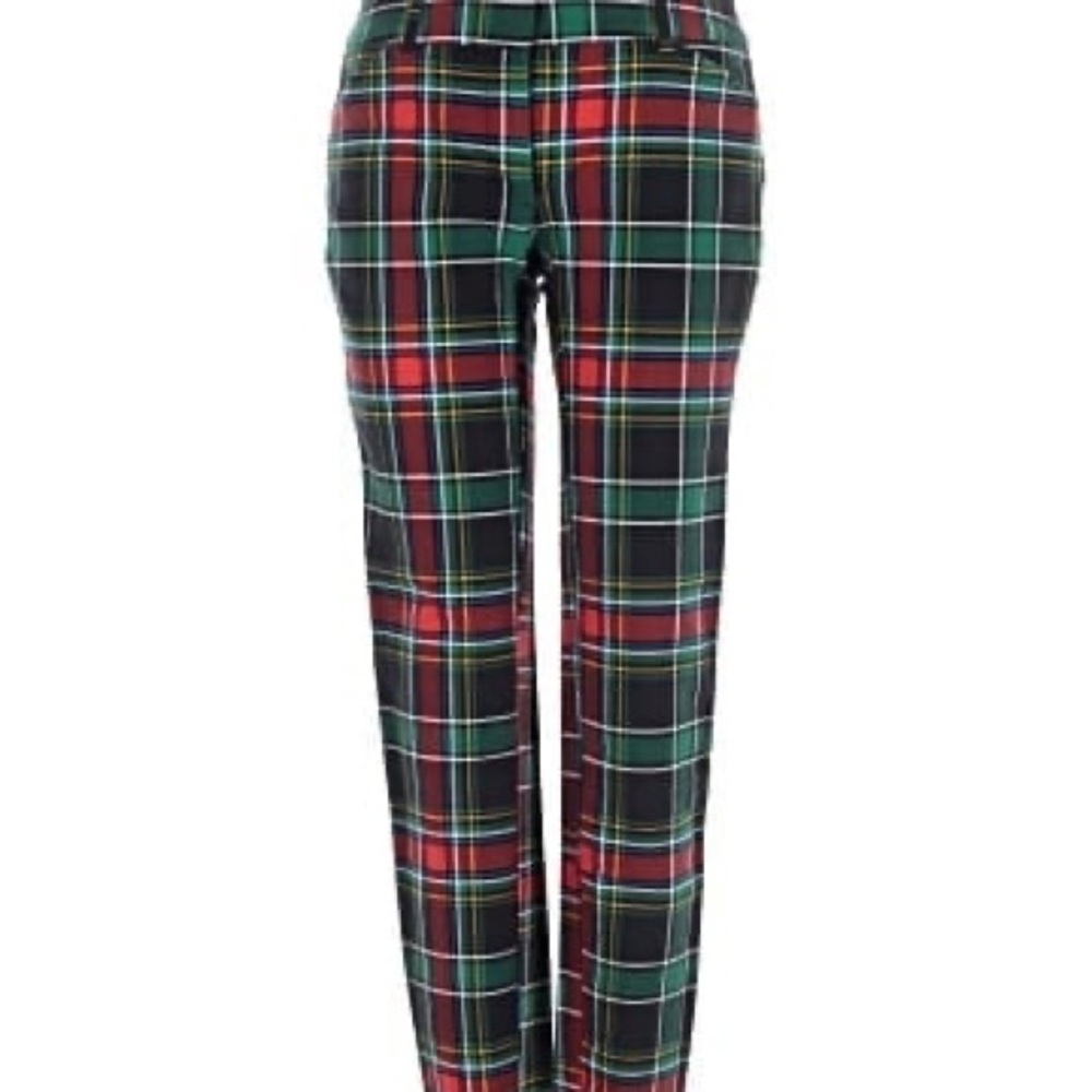 New York & Company Plaid Trousers - Red, Green, Black